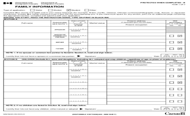 visa du lịch Canada 2